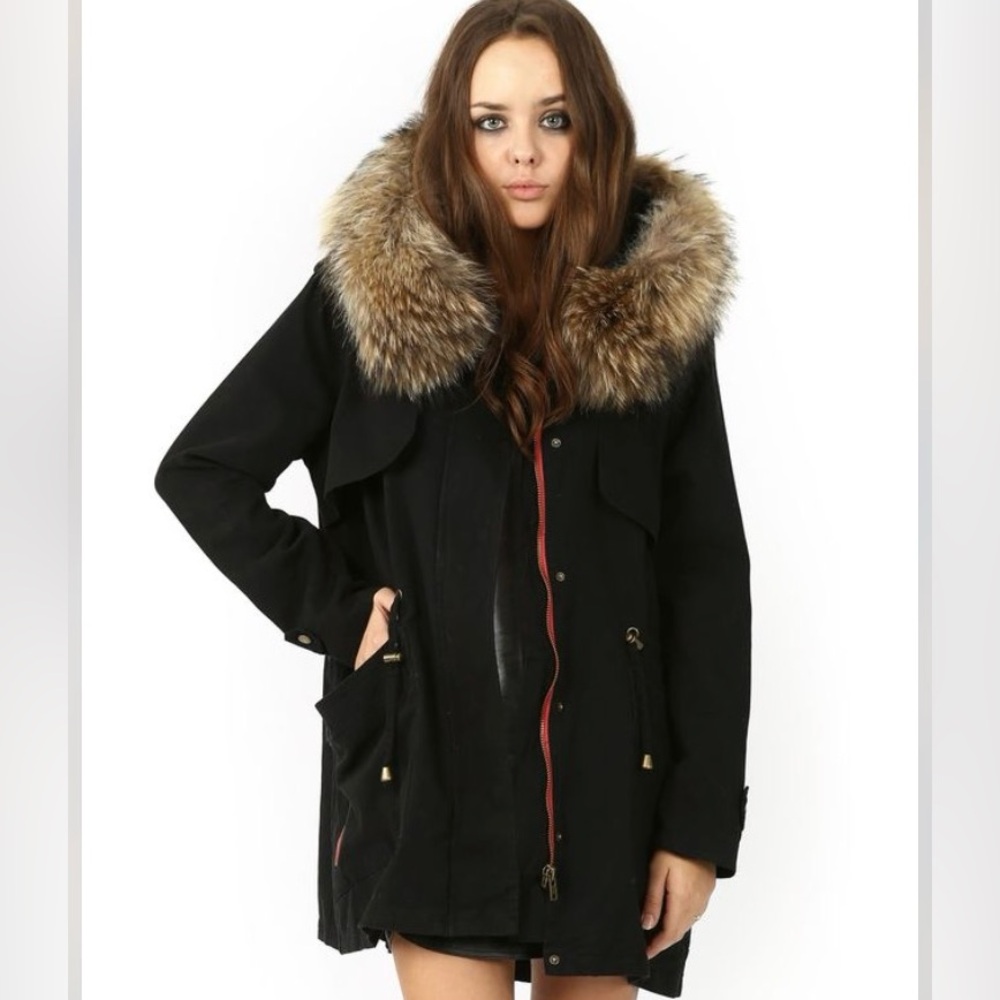 MINUSEY Raccoon fur parka! Loved by bloggers! One size RARE!! Only one!